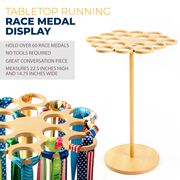 Premier Wood Tabletop Running Race Medal Display