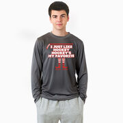 Hockey Long Sleeve Performance Tee - Hockey's My Favorite