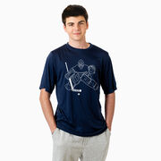 Hockey Short Sleeve Performance Tee - Hockey Goalie Sketch