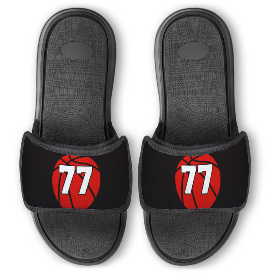Basketball Repwell&reg; Slide Sandals - Basketball With Number