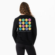 Softball Crewneck Sweatshirt - Softball Makes Me Happy (Back Design)
