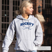 Hockey Hooded Sweatshirt - Hockey Crossed Sticks Logo