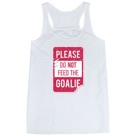 Hockey Flowy Racerback Tank Top - Don't Feed The Goalie