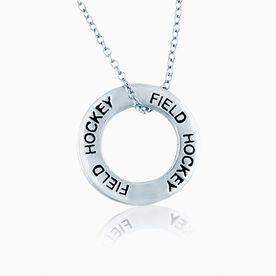 Field Hockey Message Ring Necklace