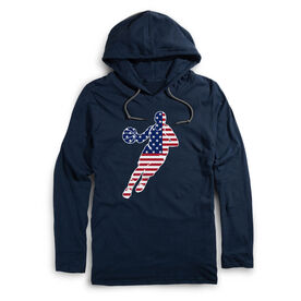 Men's Basketball Lightweight Hoodie - Basketball Stars and Stripes Player