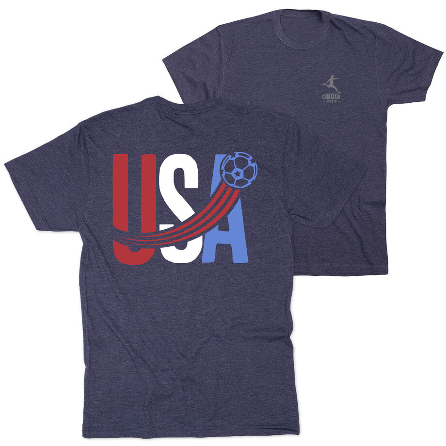 Soccer Short Sleeve T-Shirt - USA Patriotic (Back Design)