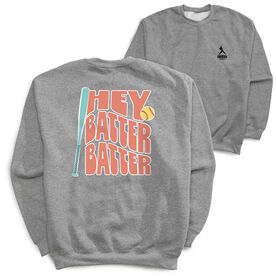 Softball Crewneck Sweatshirt - Hey Batter Batter (Back Design)
