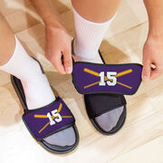 Softball Repwell&reg; Sandal Straps - Crossed Bats with Numbers