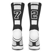 Team Number Woven Mid-Calf Socks - Black