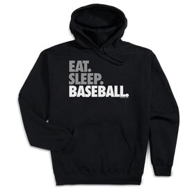 Baseball Hooded Sweatshirt - Eat Sleep Baseball Bold Text