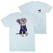 Girls Lacrosse Short Sleeve T-Shirt - Lily The Lacrosse Dog (Back Design)