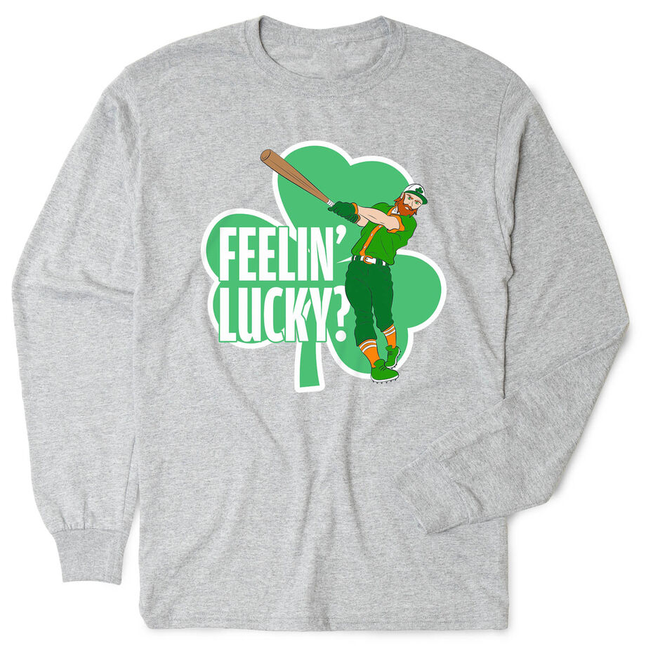 Baseball Tshirt Long Sleeve - Feelin' Lucky Baseball