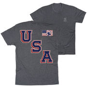 Hockey Short Sleeve T-Shirt - Hockey USA Gold (Back Design)