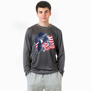 Guys Lacrosse Long Sleeve Performance Tee - Lacrosse Eagle