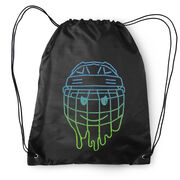 Hockey Drawstring Backpack - Have An Ice Day Smiley