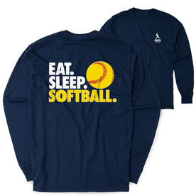 Softball Tshirt Long Sleeve - Eat. Sleep. Softball (Back Design)