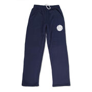 Volleyball Fleece Sweatpants - Volleyball Icon [Adult X-Large/Navy] - SS
