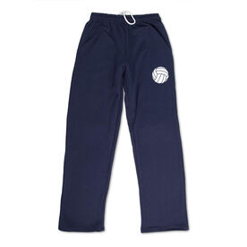 Volleyball Fleece Sweatpants - Volleyball Icon [Adult Small/Navy] - SS