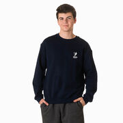 Guys Lacrosse Crewneck Sweatshirt - I'd Rather Be Playing Lacrosse (Back Design)