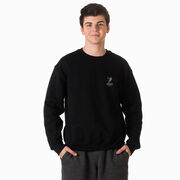 Guys Lacrosse Crewneck Sweatshirt - I'd Rather Be Playing Lacrosse (Back Design)