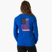 Hockey Tshirt Long Sleeve - American Flag (Back Design)