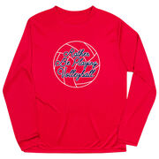 Volleyball Long Sleeve Performance Tee - I'd Rather Be Playing Volleyball