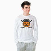 Hockey Long Sleeve Performance Tee - Helmet Pumpkin