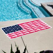 Guys Lacrosse Premium Beach Towel - Patriotic Lacrosse