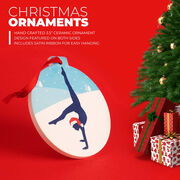 Gymnastics Round Ceramic Ornament - Silhouette