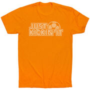 Soccer T-Shirt Short Sleeve - Just Kickin' It [Adult X-Small/Orange] - SS
