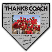 Baseball Home Plate Plaque - Thank You Coach Photo Autograph