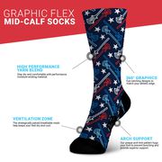 Guys Lacrosse Graphic Flex Mid-Calf Socks - All American