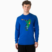 Guys Lacrosse Tshirt Long Sleeve - Lacrosse Leprechaun