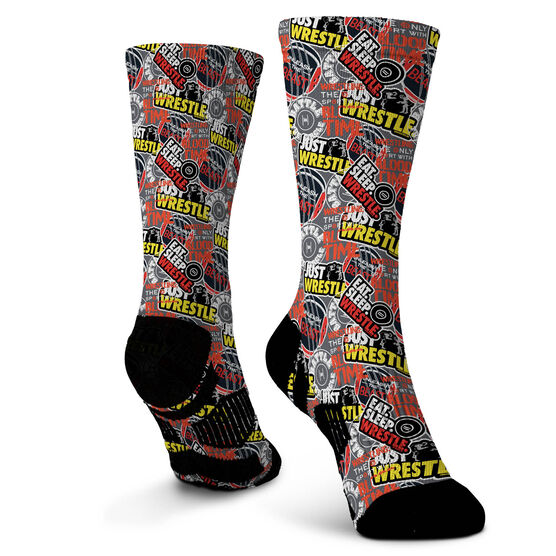 Wrestling Graphic Flex Mid-Calf Socks - Wrestling Life