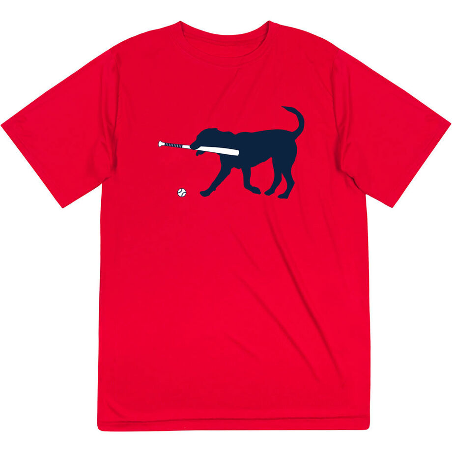 Baseball Short Sleeve Performance Tee - Navy Baseball Dog