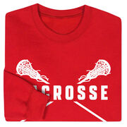 Girls Lacrosse Crewneck Sweatshirt - Lacrosse Crossed Girl Sticks