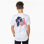 Guys Lacrosse Short Sleeve T-Shirt - Lacrosse Eagle (Back Design)