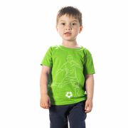 Soccer Toddler Short Sleeve Tee - Soccer Guy Player Sketch