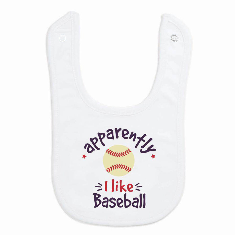Baseball Baby Bib - Apparently, I Like Baseball