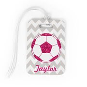 Soccer Bag/Luggage Tag - Personalized Glitter Soccer Ball