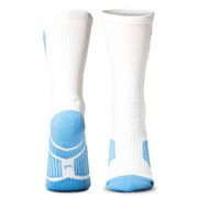 Guys Lacrosse Woven Mid-Calf Socks - Neon Lax - Blue