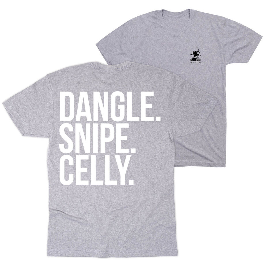 Hockey Short Sleeve T-Shirt - Dangle Snipe Celly Words (Back Design)