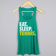 Tennis Flowy Racerback Tank Top - Eat Sleep Tennis (Bold)