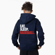 Baseball Hooded Sweatshirt - Eat. Sleep. Baseball. (Back Design)