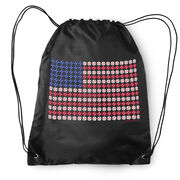 Baseball Drawstring Backpack Patriotic Baseball