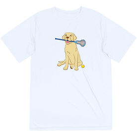 Girls Lacrosse Short Sleeve Performance Tee - Chase The Lax Dog