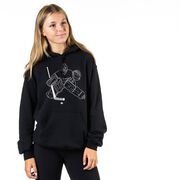 Hockey Hooded Sweatshirt - Hockey Goalie Sketch