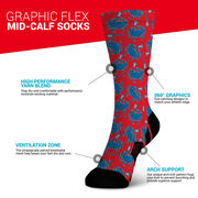 Guys Lacrosse Graphic Flex Mid-Calf Socks - Bayside