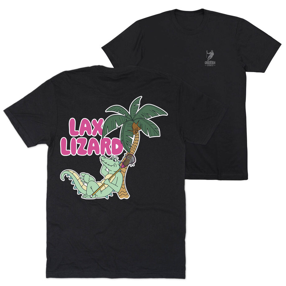 Guys Lacrosse Short Sleeve T-Shirt - Lax Lizard (Back Design)