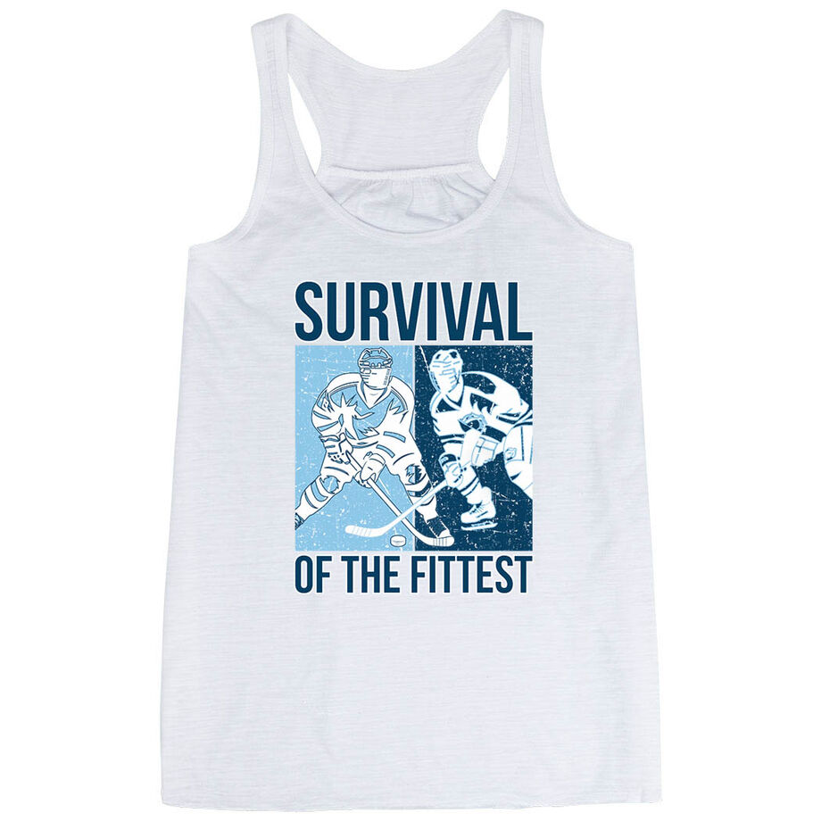 Hockey Flowy Racerback Tank Top - Survival of the Fittest